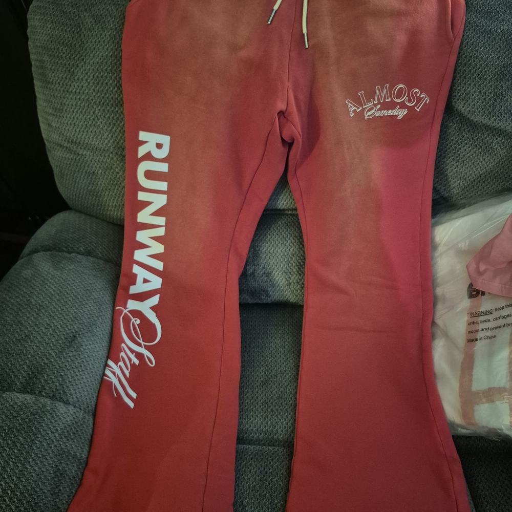 Almost Someday Red Sun Fade Flared Sweatpants